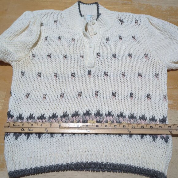 JAMIE SCOTT Vintage Women's sweater sz M long sleeve sweater knitted by hand - Picture 11 of 16